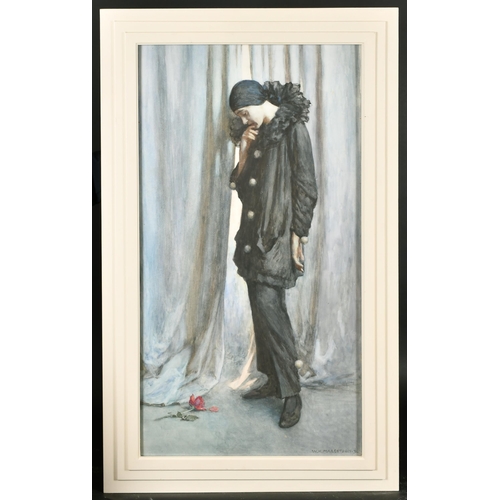 300 - William Henry Margetson (1861-1940) British. Pierrot with a Fallen Rose, Watercolour, Signed and dat... 