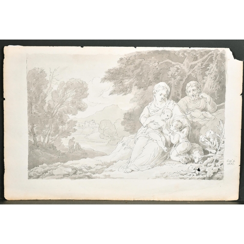 31 - John White Abbott (1763-1851) British. The Holy Family with St John The Baptist, Pen and Ink, Dated ... 