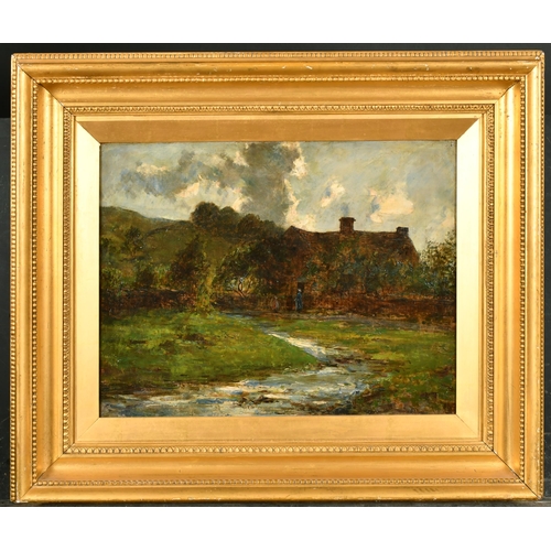 315 - Arthur H Rigg (1868-1947) British. River Landscape with a Cottage, Oil on canvas, Signed with Initia... 