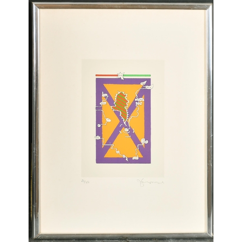 334 - Tom Phillips (1937-    ) British. Untitled, Print in colours, Signed and numbered 25/50 in pencil, 7... 