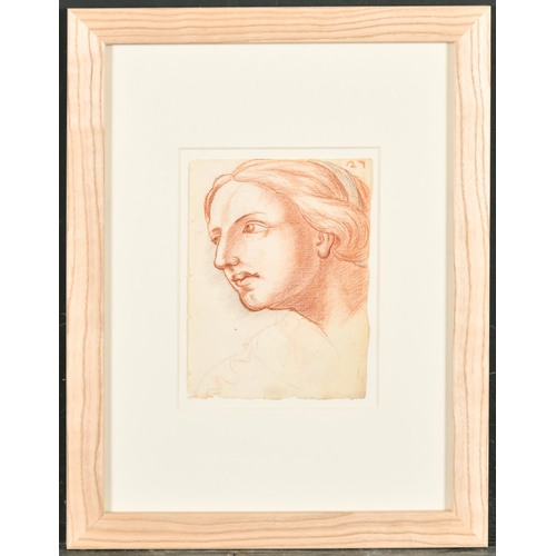 34 - 18th Century Italian School. Grotesque Face, Red Chalk and Pencil, Inscribed, 5.5