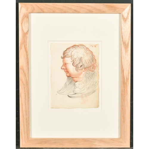 34 - 18th Century Italian School. Grotesque Face, Red Chalk and Pencil, Inscribed, 5.5