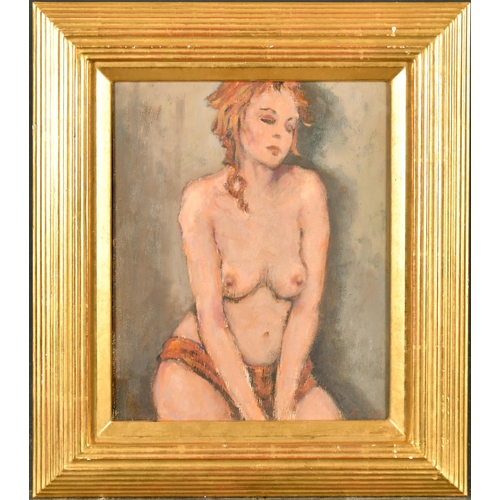 374 - Ken Moroney (1949-2018) British. A Nude Study, Oil on panel, Signed, With Studio Stamps verso, 11.5