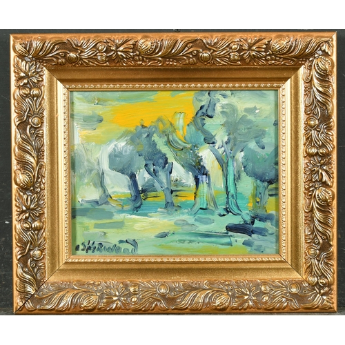 387 - James Lawrence Isherwood (1917-1989) British. A Wooded Glade, Oil on board, Signed, 8