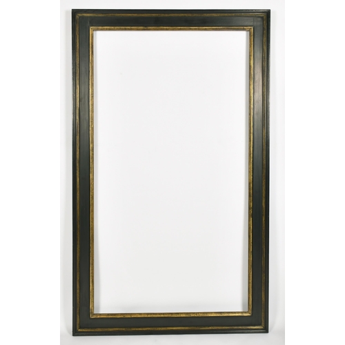 408 - Alexander G Ley & Son. A Reproduction Flemish Black and Gold Moulded Frame, rebate 53