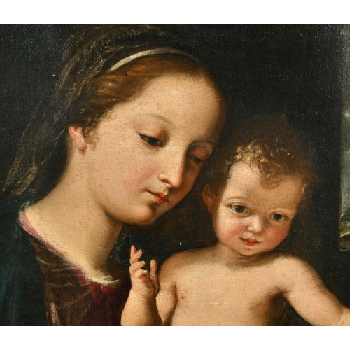 49 - 17th Century Italian School. The Madonna and Child with Infant St John the Baptist, Oil on canvas, i... 