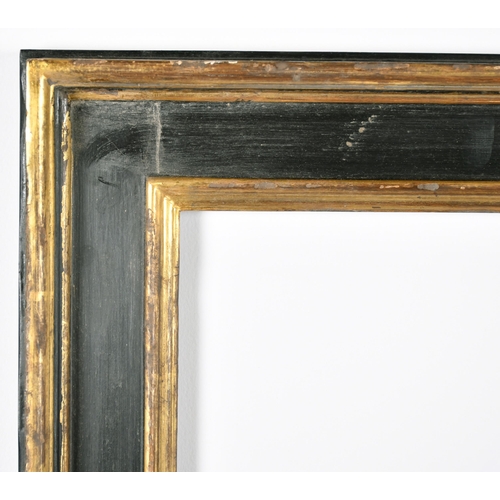 517 - Alexander G Ley & Son. A Reproduction Black and Gilt Cassetta Frame, rebate 16