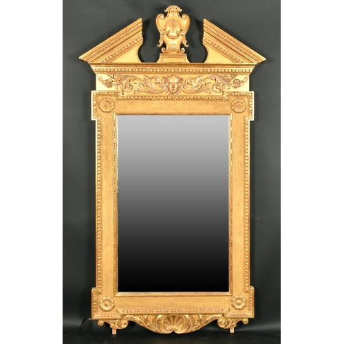 531 - Alexander G Ley & Son. A Reproduction Georgian Style Mirror, with pediment, Overall 70