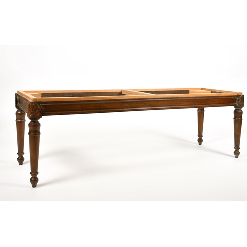 537 - Alexander G Ley & Son. A Reproduction Carved Bench Seat (no upholstery), height 16.5