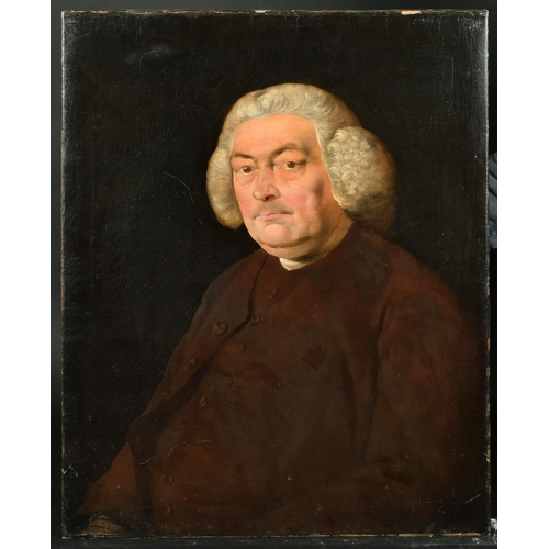 61 - Late 18th Century English School. Bust Portrait of a Wigged Gentleman, Oil on canvas, Unframed 30