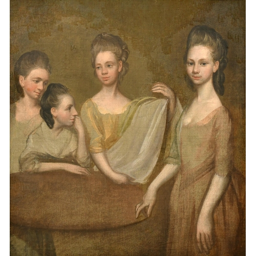 66 - Circle of John Singleton Copley (1738-1815) Anglo-American. A Sketch of Four Sisters showing Marriag... 