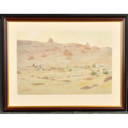 77 - Robert George Talbot Kelly (1861-1934) British. A Desert Scene with Figures, Watercolour, Signed and... 