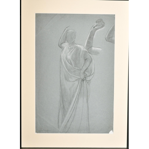 87 - Valentine Cameron Prinsep (1838-1904) British. Study of a Figure in a Toga, Pencil and Chalk, Inscri... 