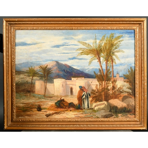 142 - William James Muller (1812-1845) British. A Middle Eastern Scene with Figures, Oil on canvas, Signed... 