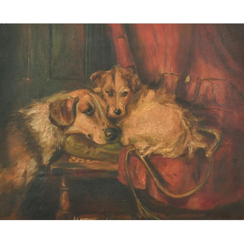 153 - Philip Eustace Stretton (1865-1919) British. The Best of Friends, Oil on Canvas, 10.25