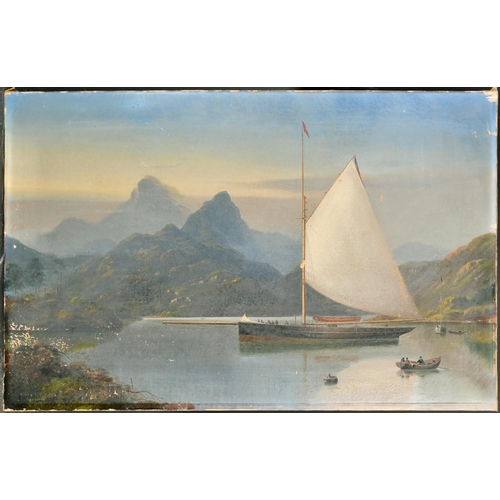 184 - James Haughton Forrest (1826-1925) Australian. A Sailing Vessel Moored in a Mountainous Landscape wi... 