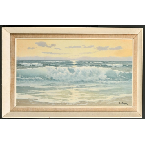 188 - Edouard Mandon (1885-1977) French. Rolling Waves, Oil on Canvas, Signed, 17.5