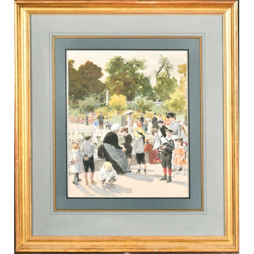 197 - Luigi Loir (1845-1916) French. Children playing at the Boating Pool at the Jardin du Luxembourg, Wat... 