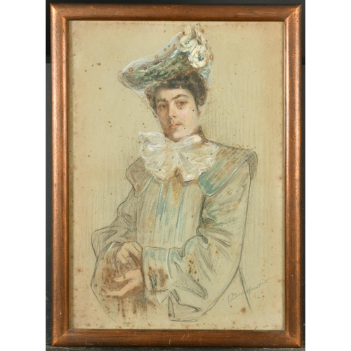 200 - I Boucherat (19th - 20th century) French. Half-length Study of a Lady, Pastel, Signed and dated 04, ... 