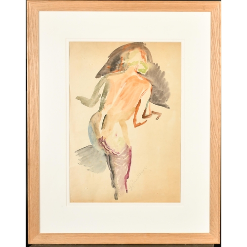 207 - Zdzislaw Ruszkowski (1907-1991) Polish. A Nude Study, Watercolour, Signed in pencil, with a sketch v... 