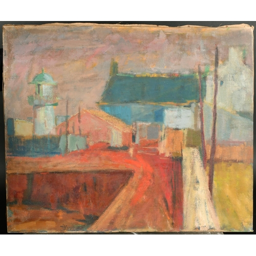 217 - 20th Century European School. Abstract Composition, Oil on canvas, Unframed 25.5