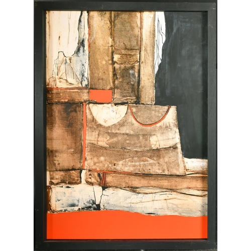 237 - Attributed to Alberto Burri (1915-1995) Italian. Untitled, Mixed media and collage, Inscribed and da... 