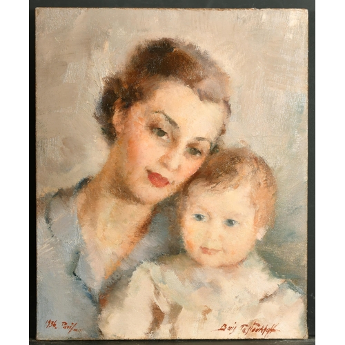 276 - Boris Pastoukhoff (1894-1974) Russian. A Mother and Child, Oil on canvas, Signed, inscribed 'Paris' ... 