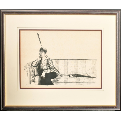 283 - Ethel Gabain (1883-1950) British. An Elegant Lady on a Sofa, Lithograph, Signed in pencil, 11