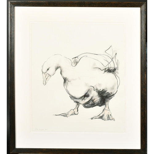 328 - Claire Norrington (1969-    ) British. 'Goose', Charcoal and wash, Signed and dated '95 in pencil, 1... 