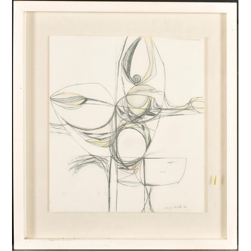 341 - Henry Cliffe (1919-1983) British. Abstract Design, Pencil and Crayon, Signed and dated '66 in pencil... 