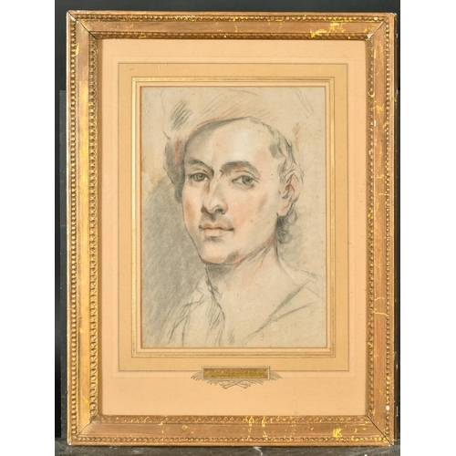 36 - Circle of Jerome Francois Chantereau (1710-1757) French. Head Study of a Man, Chalk, in a carved gil... 