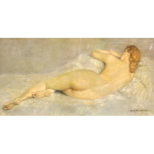 360 - George Henry Blanchard (20th Century) British. A Reclining Nude, Oil on canvas, Signed, 21.5