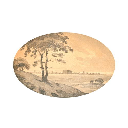 42 - 19th Century English School. Figures by an Estuary, Watercolour, Oval, Unframed 5