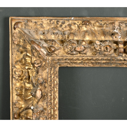 528 - 17th Century French School. A Louis XIII Carved Giltwood Frame, (rebacked), rebate 10.75