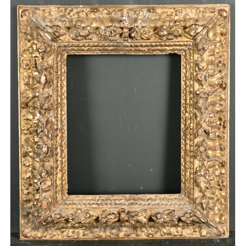 528 - 17th Century French School. A Louis XIII Carved Giltwood Frame, (rebacked), rebate 10.75