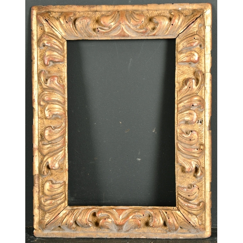 530 - 17th Century Italian School. A Carved Giltwood Leaf Frame, rebate 8.5