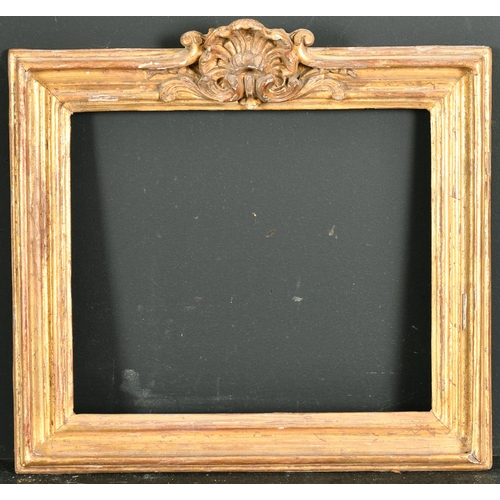 532 - 18th Century French School. A Carved Giltwood Frame with shell moulding pediment, horizontal, rebate... 