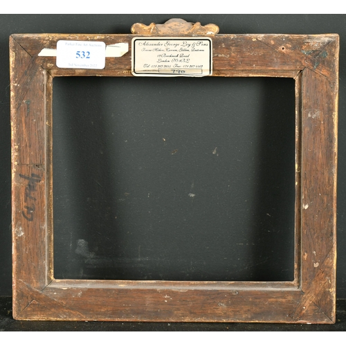 532 - 18th Century French School. A Carved Giltwood Frame with shell moulding pediment, horizontal, rebate... 