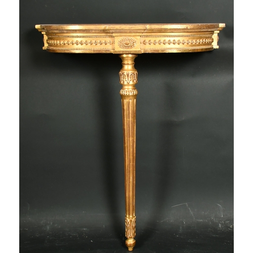 539 - 19th Century English School. A Gilt Console Table (with no top), 34.5