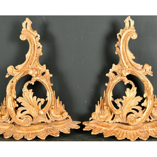 541 - 20th Century English School. A Pair of Carved Wood Wall Brackets, overall 12.5