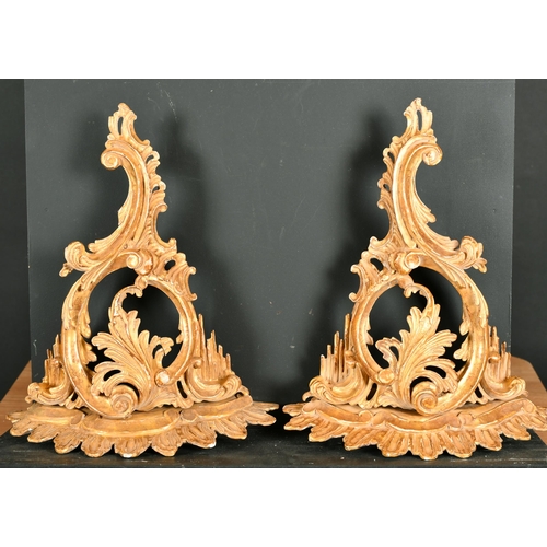 541 - 20th Century English School. A Pair of Carved Wood Wall Brackets, overall 12.5