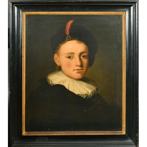 61 - Early 19th Century School. Portrait of a Young Boy, Oil on canvas, 21.5