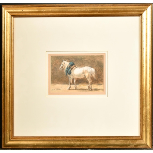 72 - William Carel Nakken (1835-1926) Dutch. Study of a Plough Horse, Watercolour, Signed, 3.5