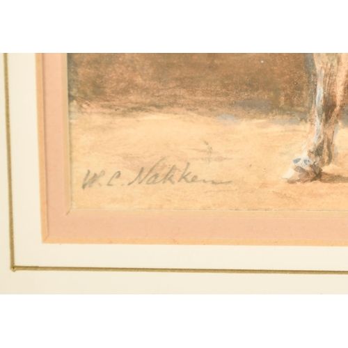 72 - William Carel Nakken (1835-1926) Dutch. Study of a Plough Horse, Watercolour, Signed, 3.5