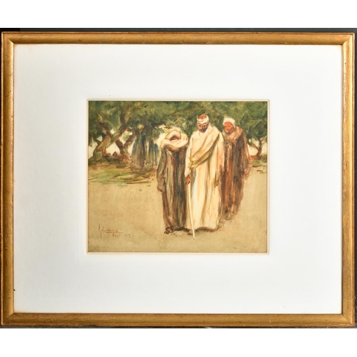 74 - Lance Thackeray (1867-1916) British. Study of Egyptian Figures, Watercolour, Signed, inscribed 'Egyp... 