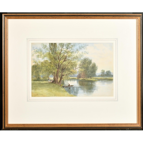 80 - Francis George Coleridge (1838-1923) British. 'On the Thames at Mapledurham', Watercolour, Signed an... 