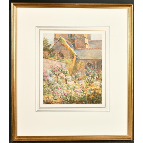 83 - Francis George Coleridge (1838-1923) British. 'Churchyard in Bloom', Watercolour, Signed and dated '... 