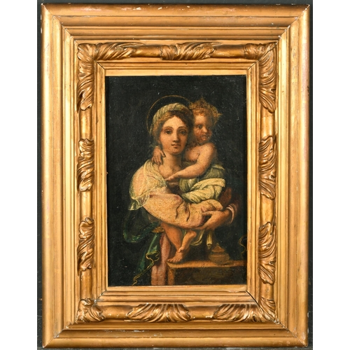 39 - Manner of Andrea del Sarto (1486-1530) Italian. Madonna and Child, Oil on canvas, in a carved giltwo... 