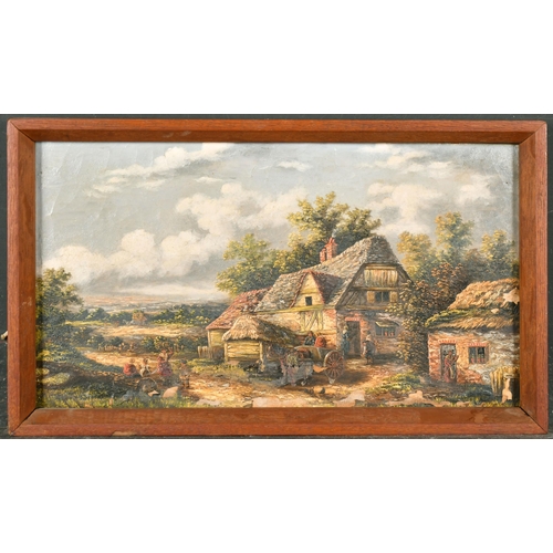 107 - Georgina Lara (act.1840-1880) British. A Farm Scene, Oil on canvas, 10