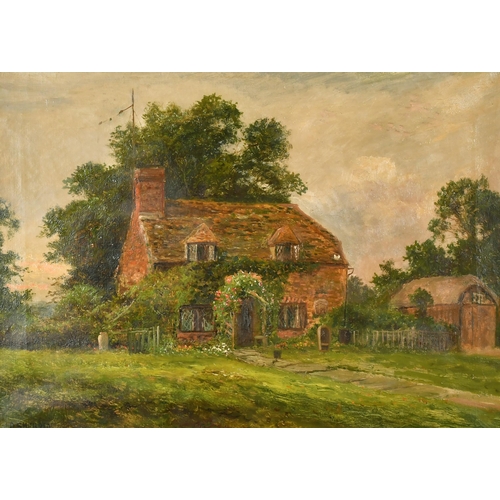 111 - Daniel Sherrin (1868-1940) British. A Country Cottage, Oil on canvas, Signed, 15.5